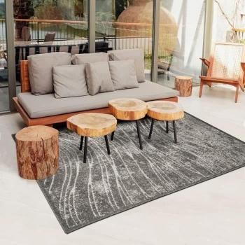 Light Grey and Dark Grey Outdoor Rug 120 x 170 cm