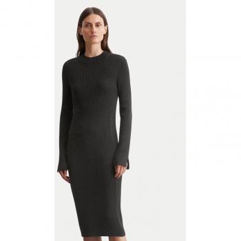 Wadenlanges Strickkleid von Marc O'Polo, Schwarz, Slim Fit, Gr. 34