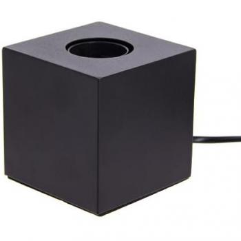 Lampe cube métallique noire, E27