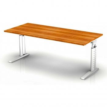 Schreibtisch mit C-Fuß Beinen 180x80cm Nussbaum/Weiß Finish