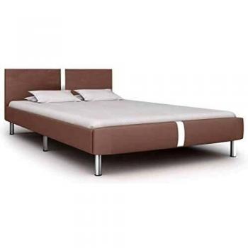 VidaXL Cappuccino Faux Leather Bed Base, 140x200 cm