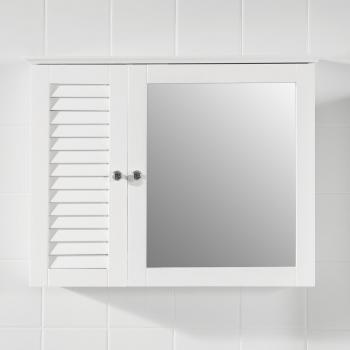 Wandschrank Badschrank Spiegel weiß