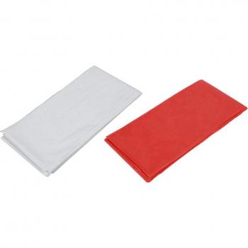 2 Pcs Disposable Table Covers, PEVA, for Events, White & Big Red