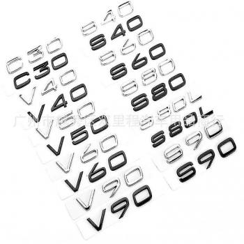 Badge 3D Noir pour Volvo C30 V40 V50 V60 V90 S40 S60 S80 S90 XC40 XC60 XC90