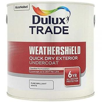 Dulux Weathershield Quick Dry Exterior Undercoat Pure Brilliant White 5 Litres