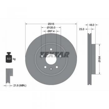 2 Textar Bremsscheiben 315mm hinten Saab 9-5