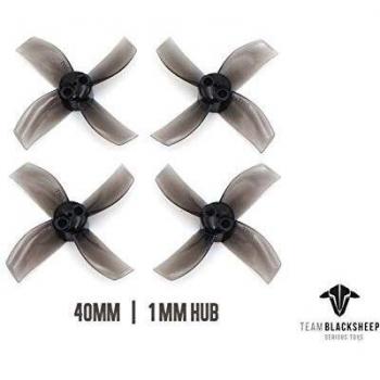 TBS Micro 4‑Blatt Propeller 40 mm – Blacksheep, 2 CW / 2 CCW, 1 mm Hub