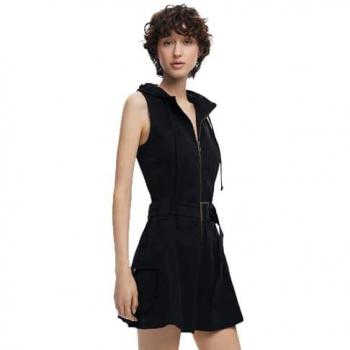 Robe Utilitaire à Capuche Noir XL – Desigual Astrid Femme