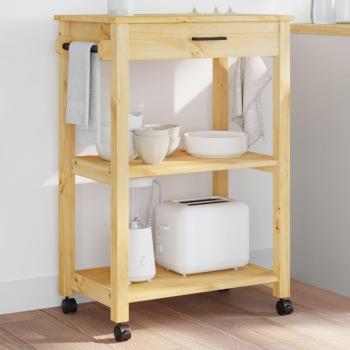 VidaXL Kitchen Trolley Monza 23.6x15.7x35.4 Solid Wood Pine