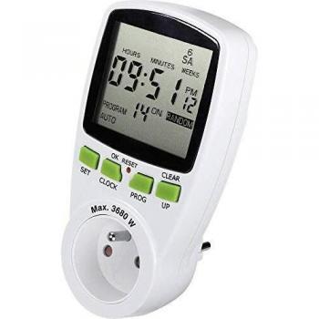 Timer Programmabile a Spina 3680 W IP20 con Funzione di Conto alla Rovescia