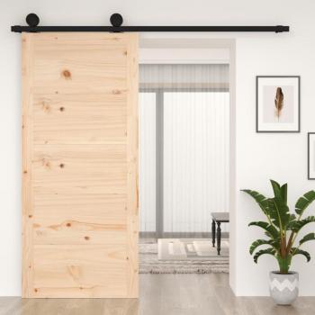 Porte de grange en bois massif 90x1,8x204,5 cm