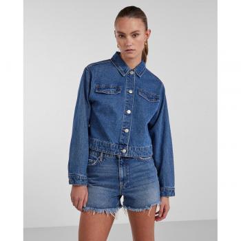 Pieces Tessie Damen Denim Jacke Blau Regular Fit