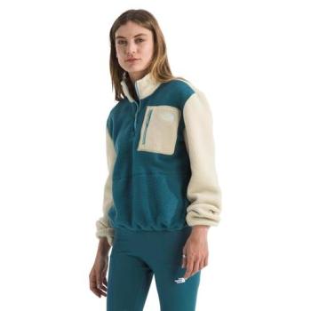 Yumiori Pile Quarter Zip blu e beige femminile XS