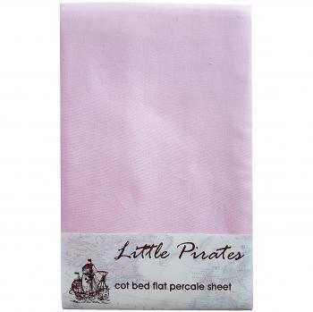 Brushed Cotton Pink Flat Sheet – 100% Percale