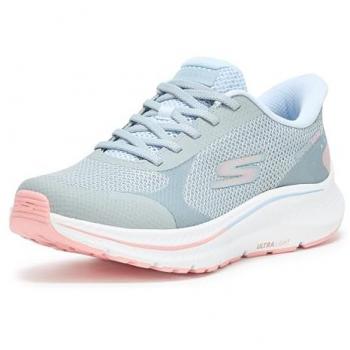 Skechers GO RUN Consistent 2.0 Slip‑In Sneakers for Women – Grey & Light Blue, UK 7