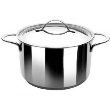 Olla de Acero Inoxidable Noah con Tapa, 32 cm, Capacidad de 13.7L