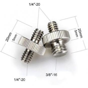 Metal 1/4 to 3/8 Male Screw Adapter for Camera Accessories