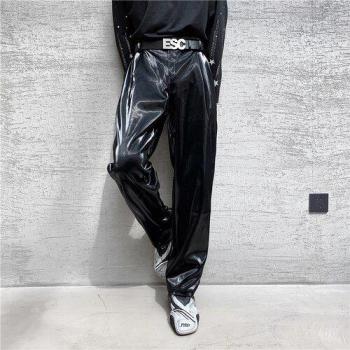 Men's Casual Vintage Leather Straight Trousers