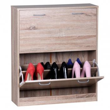 Wohnling Kiel Sonoma – 75×87×24 cm klappbarer Schuhschrank