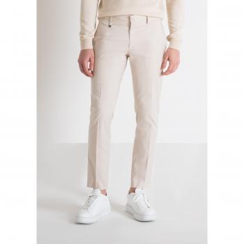 Men's White Zip Chinos Size 2XL