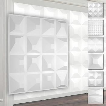 Hexim Wall Panel 3D White Pyramid