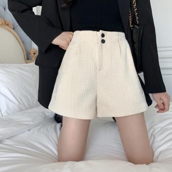 Shorts rétro en velours côtelé pour femmes