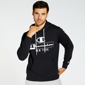Sudadera Champion con Capucha Negra para Hombre
