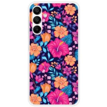 Coque Silicone Florale, Compatibilité Galaxy A15 – Fleurs Exotiques – Transparente