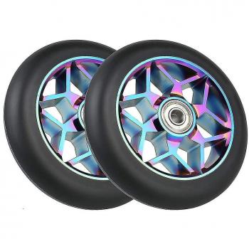 Roues Scooters 110 mm Noires, Épaisses avec Roulements – Ensemble 2 pcs