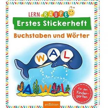 Lernraupe – Erstes Stickerheft – Buchstaben und Wörter: Rätsel