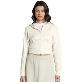 Hoodie Corto Puma “Blanco Dare to” – Mujer
