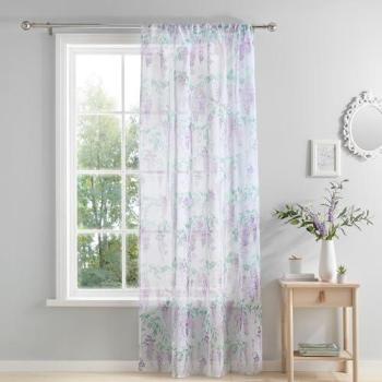 Dreamy Lilac Wisteria Print Voile Curtain – 140 × 122 cm
