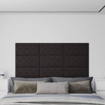 Pannelli Murali 12 pz 60x30 cm in similpelle nera 2,16 m²