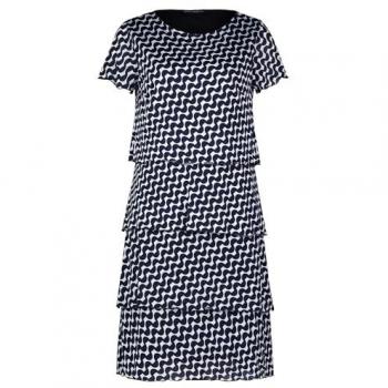 Betty Barclay Sommer-Print-Stufenkleid „Rundhalsauschnitt Midikleid“
