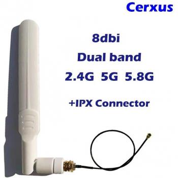 Antena U.FL/IPEX de 8dBi, Banda Dual, 20cm