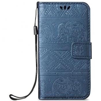 Protector Flip con Diseño de Elefante Relieve y Ranura para Tarjetas – Galaxy S4 GT‑9500