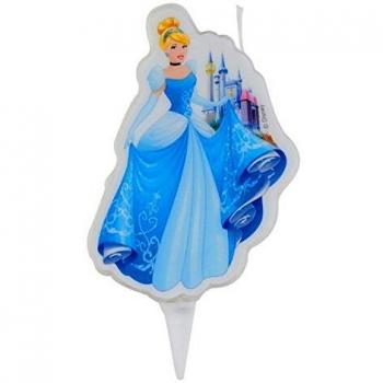 Dekora 346189 Disney Cinderellas Partykerze, 7,5 cm, mehrfarbig