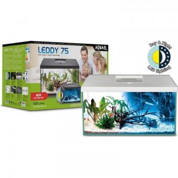 Leddy 75 cm Aquarium Set con illuminazione a 24h, finitura bianca – tutto incluso – Aquael