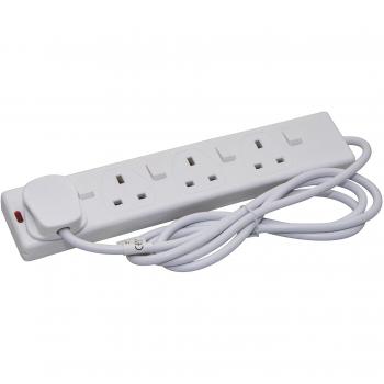 SMJ Extension Lead, 4-Gang, Individually Switched, 2M Lead, 13A