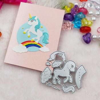 Troqueles de metal para decoración de papel caballo arcoíris