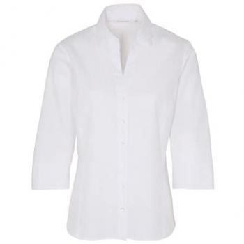 Eterna Langarm Hemdbluse, Weiß, Größe 40