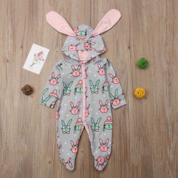 Newborn Baby Cartoon Bunny Bear Jumpsuit 0-18M