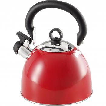 Whistling Tea Kettle 2.5 L Stainless Steel Red