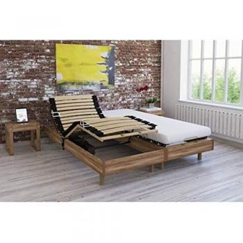 Ensemble Relaxation Matelas + sommiers électriques décor chêne 2x80x200