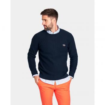 Top Masculino Azul Navy, Cuello Caja, Motivo Náutico