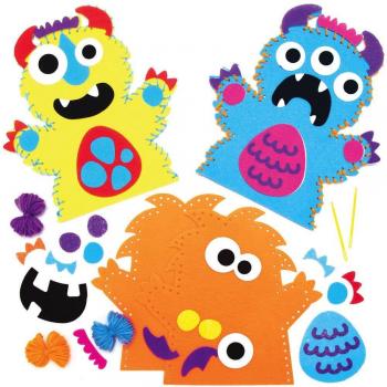 Monster Bunch Puppet Making Kits (Pack of 4) Halloween Crafts