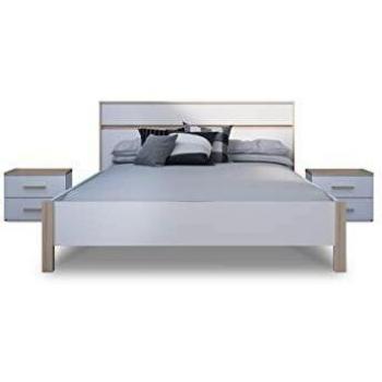 Chevet Selena 2 tiroirs Chêne Brossé et Blanc