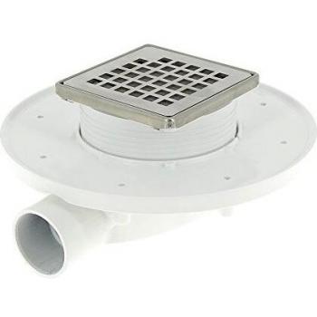 Siphon de bac de douche Nicoll Docia XS avec grille et cadre en acier inoxydable 304