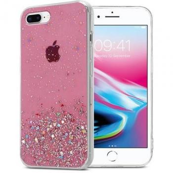 Coque Design Moderne Rose Paillettes pour iPhone 7 PLUS / 7S PLUS / 8 PLUS
