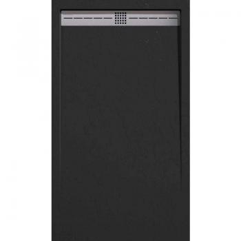 Receveur de douche noir 70x90 cm avec grille inox
